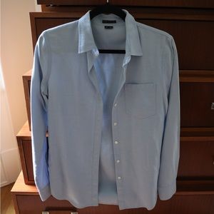 Theory button up pocket blue shirt, women’s size M
